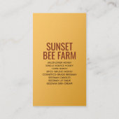 Carte de visite d'apiculteur de la ferme (Dos)