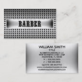 Carte de visite d'apparence en métal barbier (Devant / Derrière)