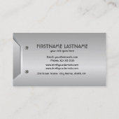 Carte de visite d'apparence en métal brillant (Dos)