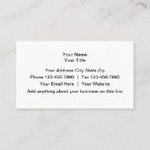 Carte de visite d'apparence métallique (Dos)