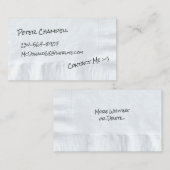 Carte de visite d'appel Napkin (Devant / Derrière)