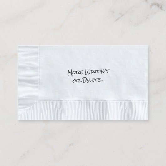 Carte de visite d'appel Napkin (Dos)