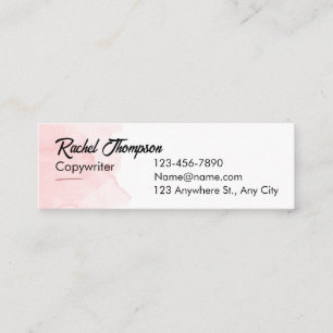 Carte de visite d'appel rose minimaliste