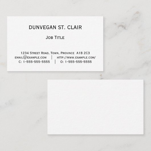 Carte de visite Dapper, Basic & Corporate (Devant / Derrière)