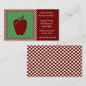 Carte de visite d'Apple de professeurs (Devant / Derrière)