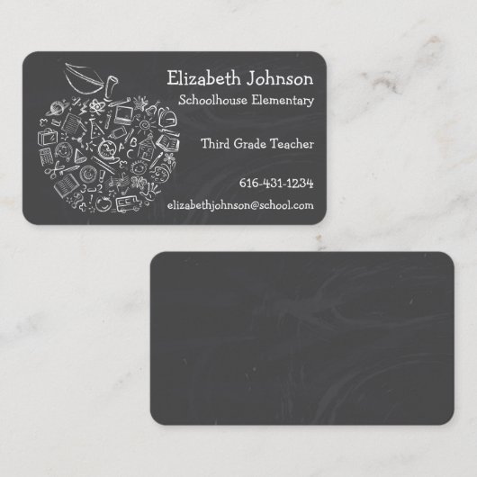 Carte de visite d'Apple de professeurs (Devant / Derrière)