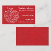 Carte de visite d'Apple de professeurs (Devant / Derrière)