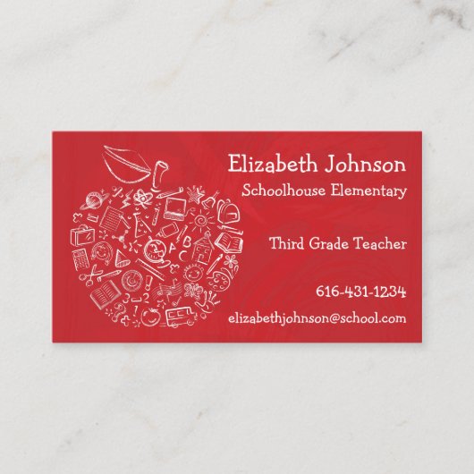 Carte de visite d'Apple de professeurs (Devant)