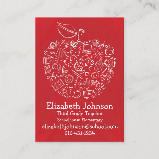 Carte de visite d'Apple de professeurs (Devant)