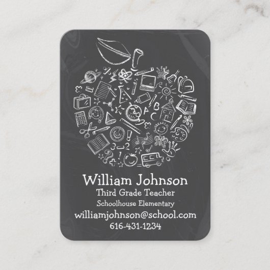 Carte de visite d'Apple de professeurs (Devant)