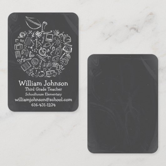 Carte de visite d'Apple de professeurs (Devant / Derrière)