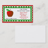 Carte de visite d'Apple de professeurs (Devant / Derrière)