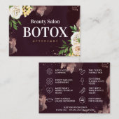 Carte de visite d'après-soins Botox Gold Rose de B (Devant / Derrière)