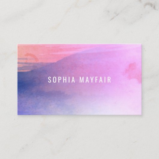 Carte de visite d'aquarelle à deux tons (Devant)