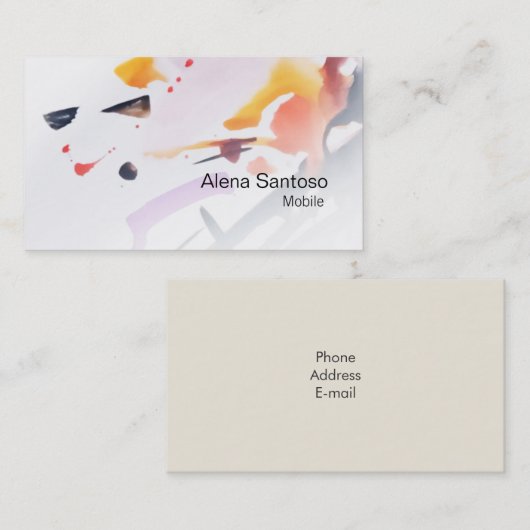 Carte de visite d'aquarelle Abstrait (Devant / Derrière)