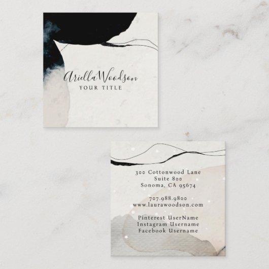 Carte de visite d'aquarelle Abstrait (Devant / Derrière)