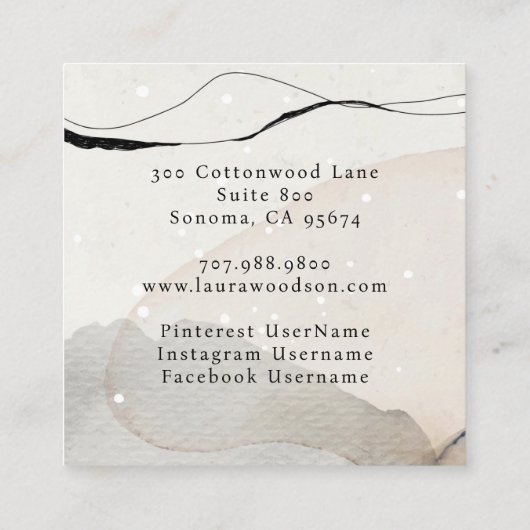 Carte de visite d'aquarelle Abstrait (Dos)