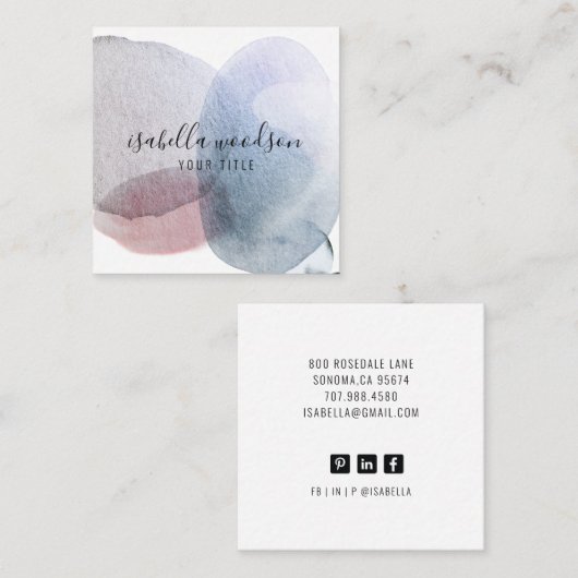 Carte de visite d'aquarelle Abstrait (Devant / Derrière)