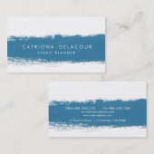 Carte de visite d'aquarelle Abstrait bleu (Devant / Derrière)