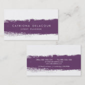 Carte de visite d'aquarelle Abstrait pourpre (Devant / Derrière)