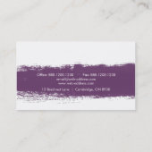 Carte de visite d'aquarelle Abstrait pourpre (Dos)