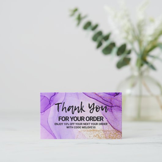 Carte de visite d'aquarelle Abstrait violet (Debout devant)