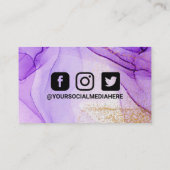 Carte de visite d'aquarelle Abstrait violet (Dos)