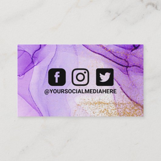 Carte de visite d'aquarelle Abstrait violet (Dos)