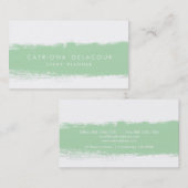 Carte de visite d'aquarelle Abstraite de la menthe (Devant / Derrière)