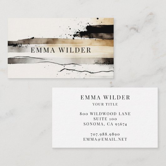 Carte de visite d'aquarelle Abstraite Ethereal (Devant / Derrière)