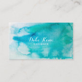 Carte de visite d'aquarelle bleu Abstrait (Devant)