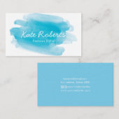 Carte de visite d'aquarelle bleu Aqua | créatif (Devant / Derrière)