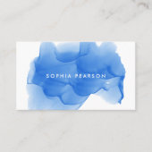 Carte de visite d'aquarelle bleu Cobalt (Devant)