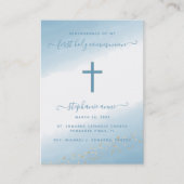 Carte de visite d'aquarelle bleu de la croix de co (Devant)