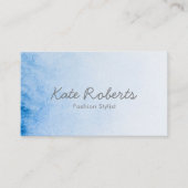 Carte de visite d'aquarelle bleu | minimaliste (Devant)