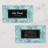 Carte de visite d'aquarelle bleu Minty | créatif (Devant / Derrière)