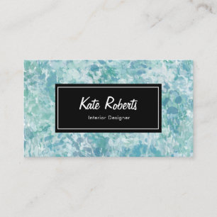 Carte de visite d'aquarelle bleu Minty   créatif