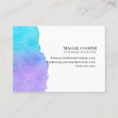 carte de visite d'aquarelle bleu turquoise vert (Dos)