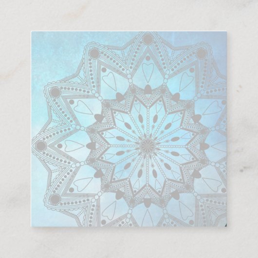 Carte de visite d'aquarelle Blue Mandala (Dos)