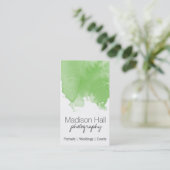 Carte de visite d'aquarelle Chic Lime Green (Debout devant)