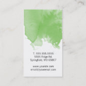 Carte de visite d'aquarelle Chic Lime Green (Dos)