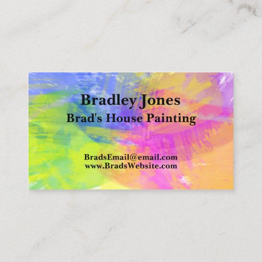 Carte de visite d'aquarelle couleur créative (Dos)