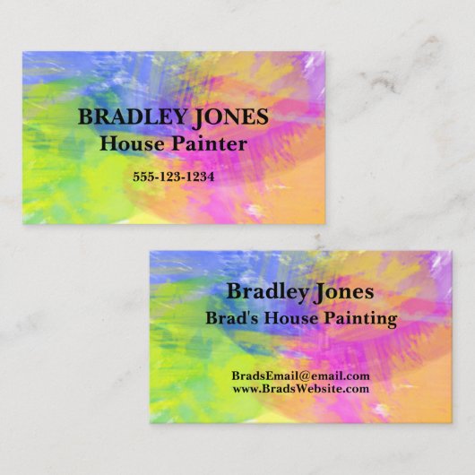 Carte de visite d'aquarelle couleur créative (Devant / Derrière)