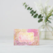 Carte de visite d'aquarelle couleur rose multicolo (Debout devant)