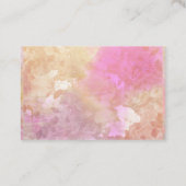 Carte de visite d'aquarelle couleur rose multicolo (Dos)