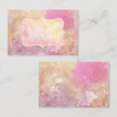 Carte de visite d'aquarelle couleur rose multicolo (Devant / Derrière)