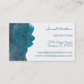 Carte de visite d'aquarelle de bleu marine (Dos)