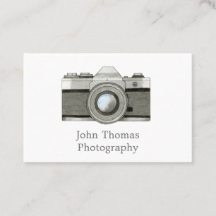 Carte de visite d'aquarelle de caméra reflex vinta