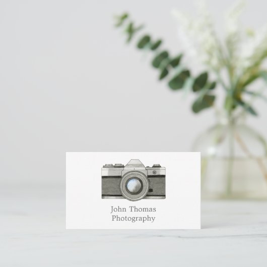 Carte de visite d'aquarelle de caméra reflex vinta (Debout devant)