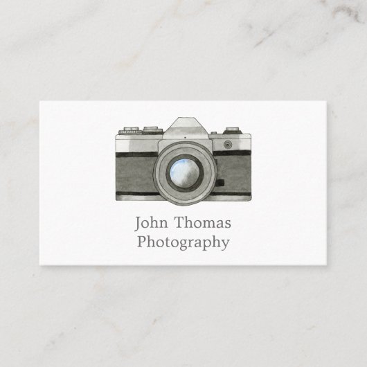 Carte de visite d'aquarelle de caméra reflex vinta (Devant)